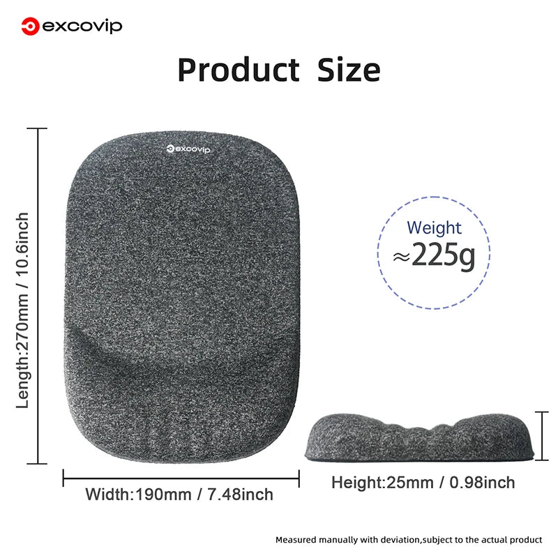 EXCO Silicone Wrist Rest Mouse Pad Large Non-Slip PU Base Ergonomic Support Mousepad for Office Pain Relief Laptop Computer Home