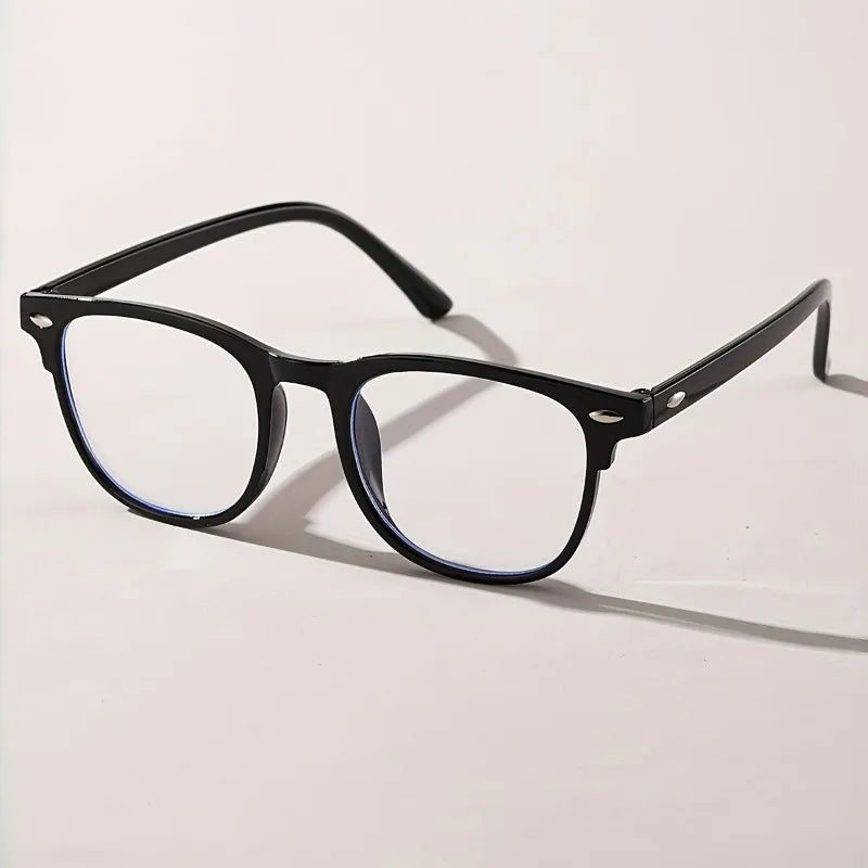 2pcs Women's Plastic Retro Round Rice Nail Style Fashionable Plain Reading Glasses Office Glasses Fashionable Design Simple