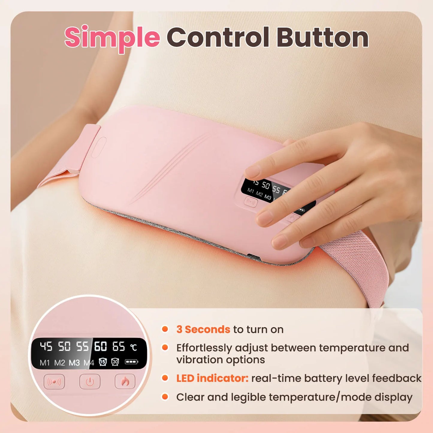 Waist Uterus Warming Belt Warm Temperature Adjustable Palace Treasure Heating Waist Protection Hot Compression Vibration Belt