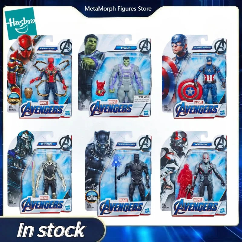 Original Hasbro MARVEL The Avengers Captain America IRON SPIDER Hulk CHITAURI ANT-MAN BLACK PANTHER Anime Figure Toy Collection