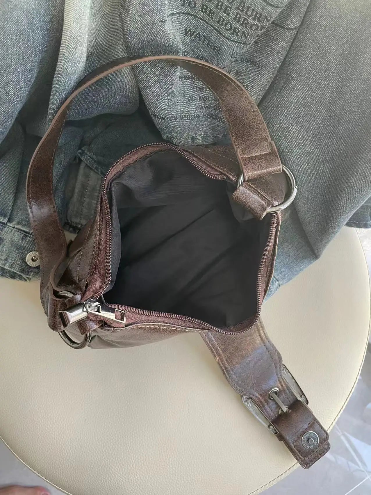 Maillard Style Retro Small Bag, Y2K Wasteland Vintage Leather Shoulder Bag