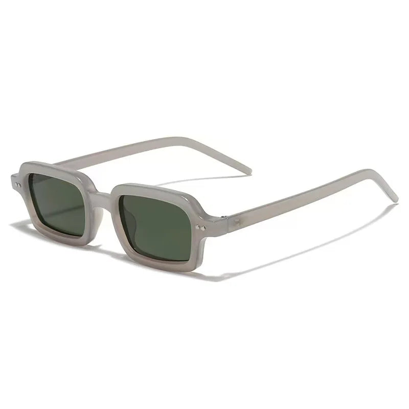 JNPCXI New Retro Small Rectangle Jelly Color Sunglasses Women Shades UV400 Fashion Rivets Men Punk Gradient Sun Glasses