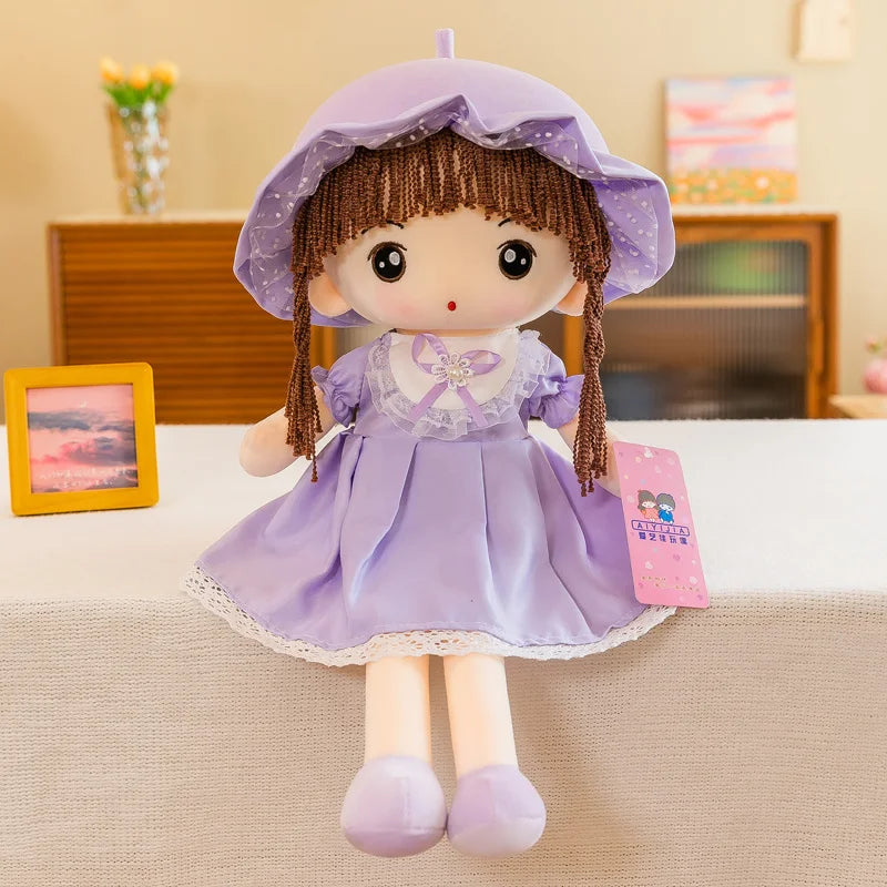 Cute Plush Girls Doll with Clothes Kid Girls Toys Stuffed Soft Cartoon Plush Toys Gift for Children Birthday Christmas present