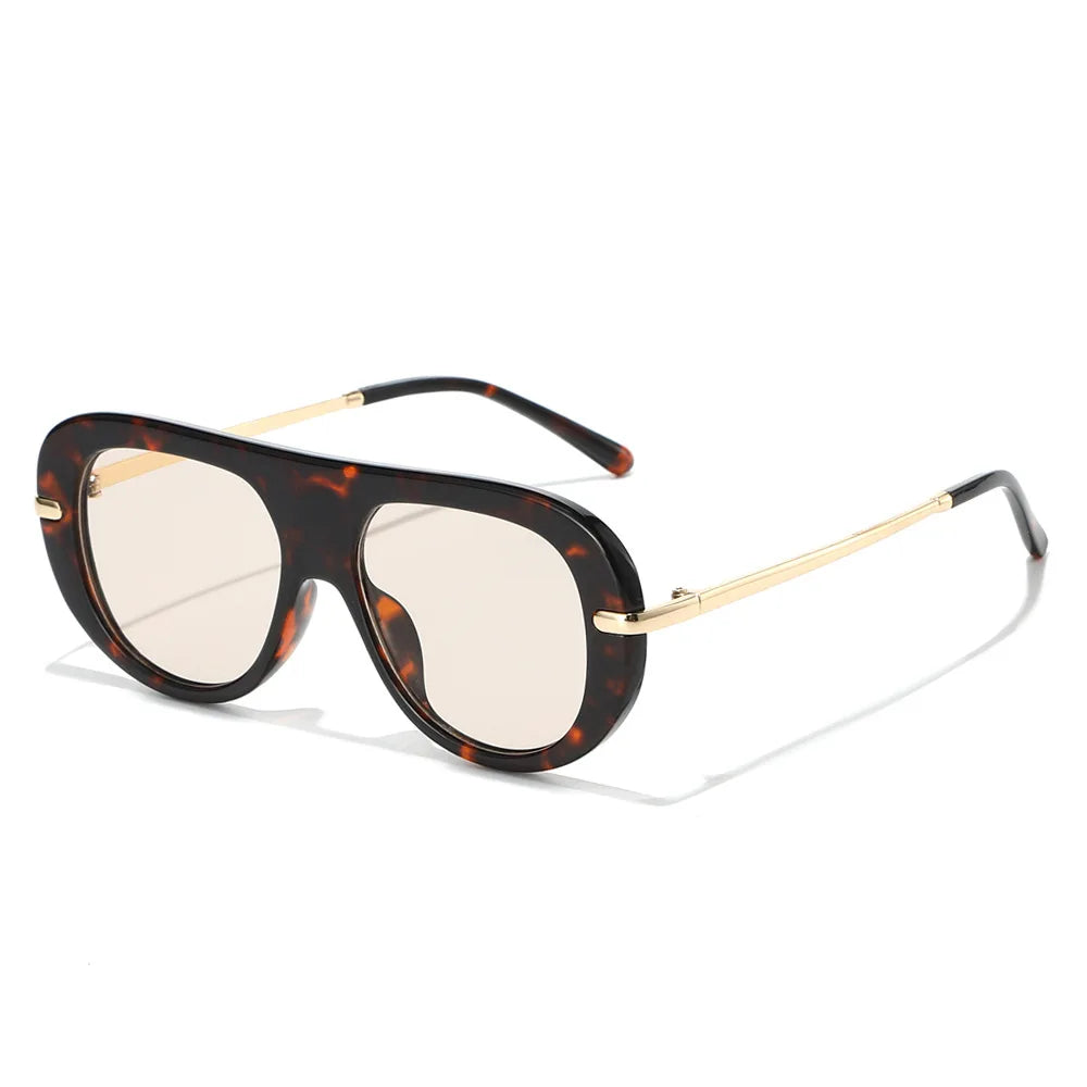 JNPCXI New Retro Pilot Sunglasses Women Fashion Gradient Shades UV400 Men Leopard Green Punk Sun Glasses