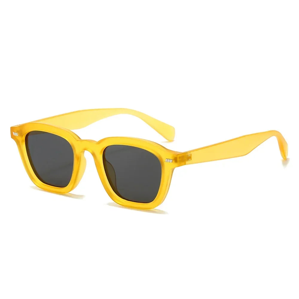 JNPCXI Retro Square Women Sunglasses Fashion Leopard Shades UV400 Men Rivets Decoration Punk Sun Glasses