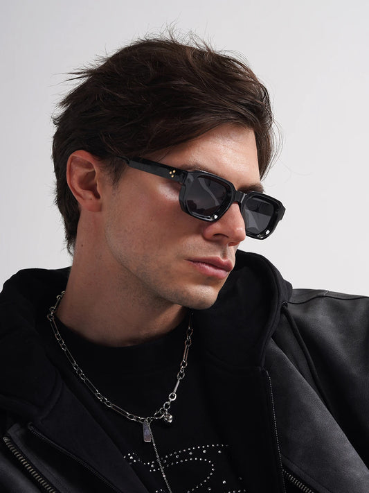 Ruiao Men Vintage Rectangle Frame Sunglasses Fashion Retro Sun Glasses Luxury Brand Design UV400 Shades Eyewear Women Sun Glasse
