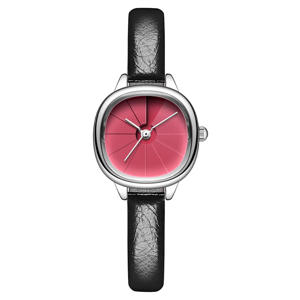 GEDI Vintage Watch Woman Fashion Microfiber Leather Strap Quartz Watches Waterproof Elegant Temperament Niche Women Gifts
