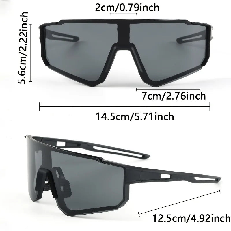 1pc Unisex Trendy Geometric Frame Wrap-Around Sunglasses with Protection Suitable for Daily Outings And Travel Outfit Additions