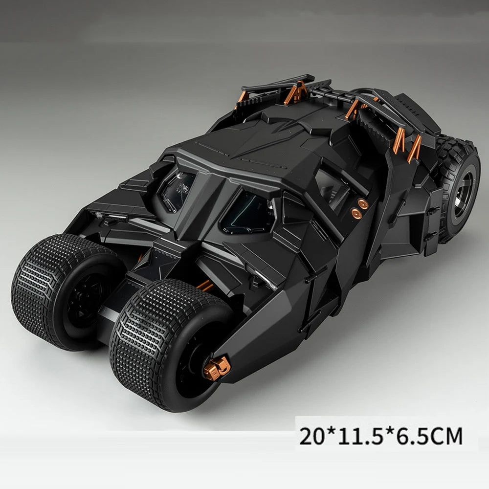 1:24 Batmobile Alloy GTR Miniature Car Kids Toy Model Shock Absorption with Sound Light Doors Opened Vehice for Boyfriend's Gift