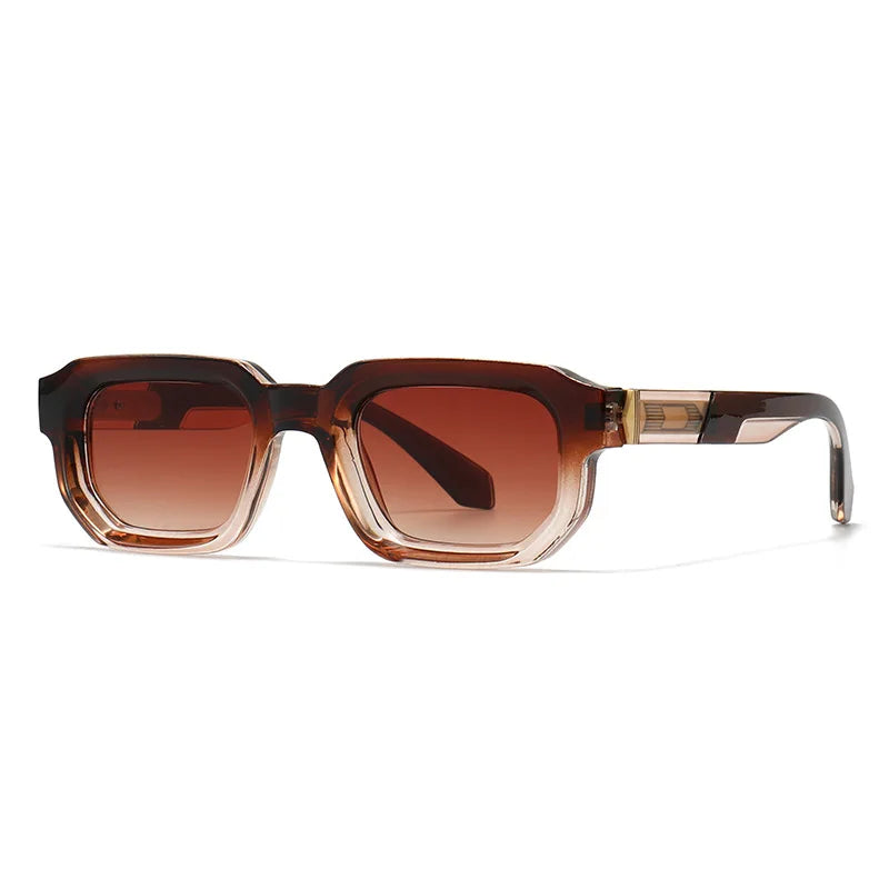 JNPCXI Fashion Rivets Decoration Sunglasses For Women Men Brand New Square Gradient Shades UV400 Eyewear Sun Glasses
