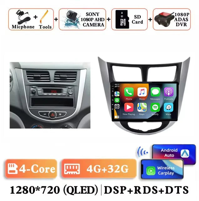 9 '' for Hyundai Solaris Accent i25 2010 - 2016 Car Multimedia Radio Video Player Android 16 GPS Navi HD Touch Screen BT WiFi