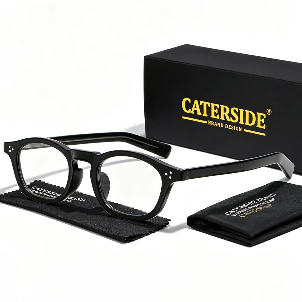 CATERSIDE Fashion Men's Blue Light Protective Glasses Square Frame Spring Hinge Women's Computer Blue Light Protective Glasses