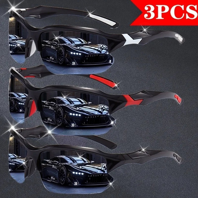 3 Pairs of Fashionable Colored Lens Glasses, Suitable for Daily Wear and Photography - Ideal Gift Choice