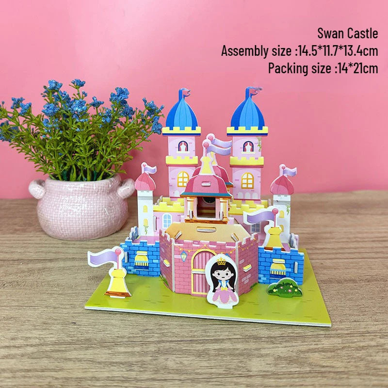 Castle Paper 3d Three-dimensional Puzzle Handmade DIY Puzzle Origami Kindergarten Children 6-10 Years Old Educational Toys