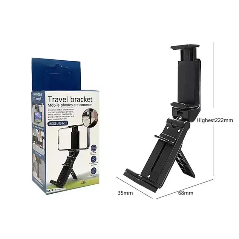 Airplane Phone Holder Portable Travel Stand Desk Flight Foldable Adjustable Rotatable Selfie Holding Train Seat Stand Support