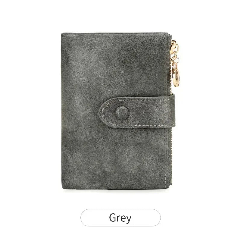 Women's Wallet Short Three Layer Large Capacity Double Zipper Card Holder ID Card Credit Bank Card Holder Money Purses for Women