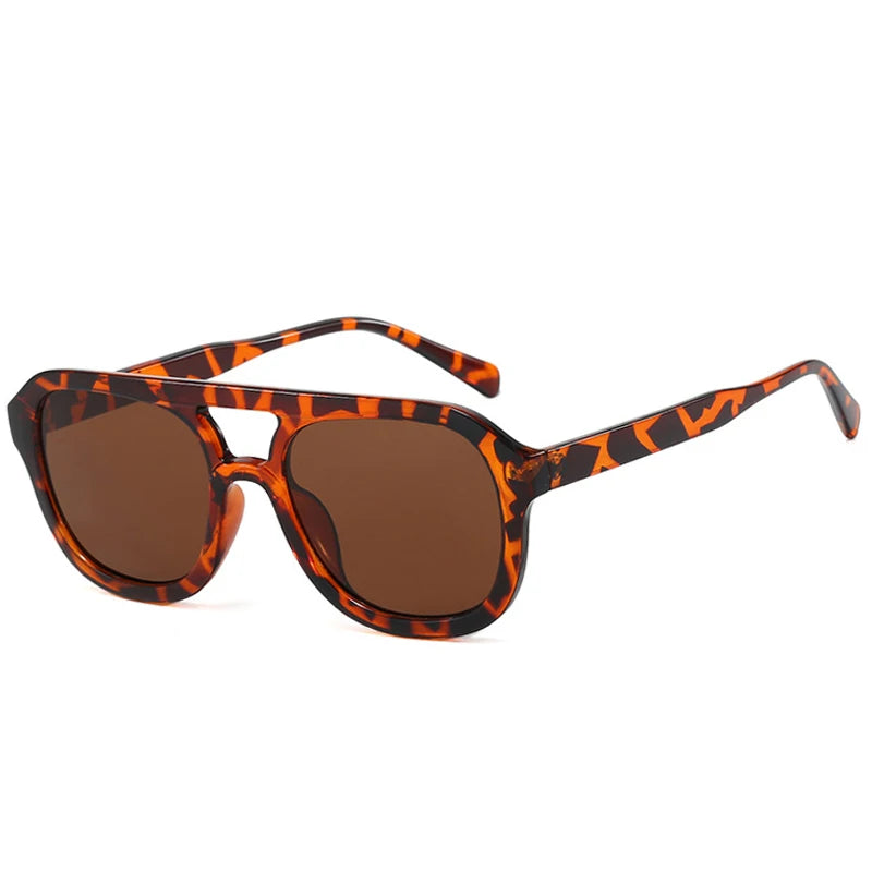 JNPCXI Double Bridges Square Women Sunglasses Fashion Black Orange Frame Men Retro Punk Sun Glasses Shades UV400