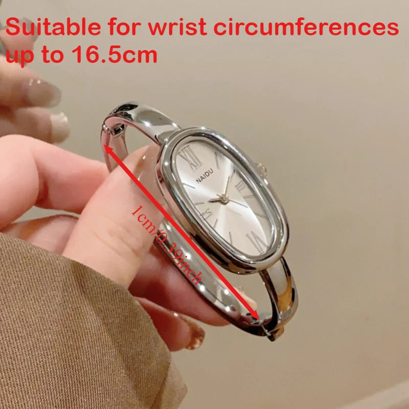 Top Brand Women Oval Roman Dial Quartz Watch Simple Gold Watch Ladies Bracelet Wristwatches Clock Dress Montre Femme Wholesale