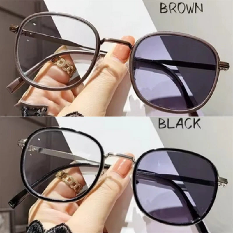 2 Pairs of Retro Square Metal Color Changing Glasses for Men and Women Daily Commuting Outdoor Sports Street Photography