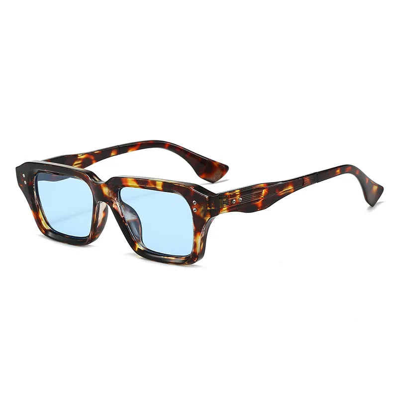 JNPCXI New Retro Square Rivets Men Sunglasses Shades UV400 Fashion Green Green Women Clear Lens Frame