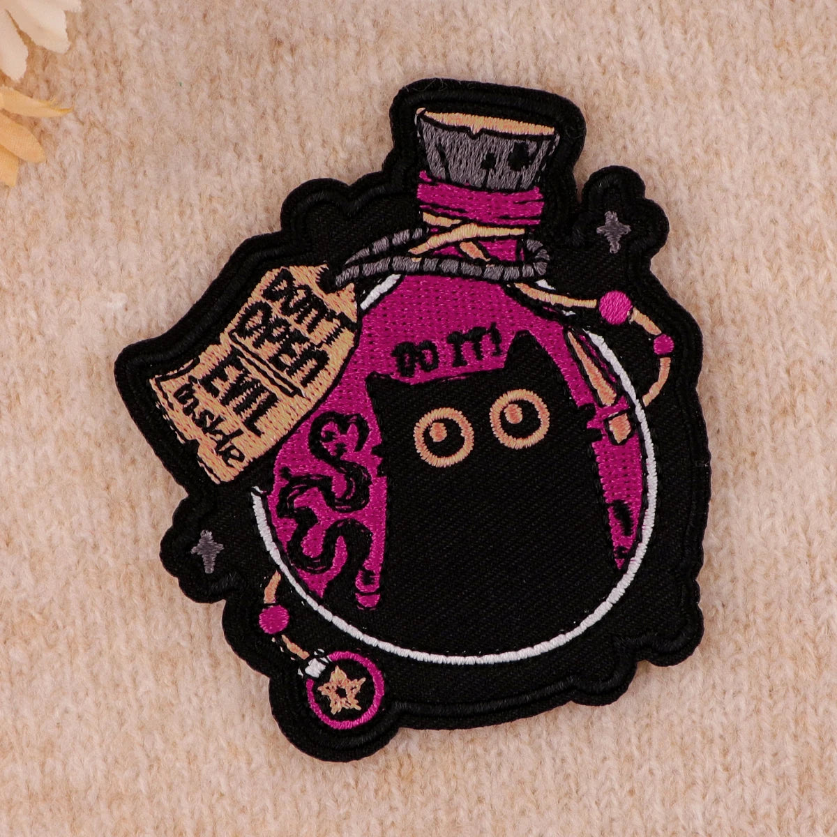 Witch Embroidery Patch Black Cat Iron On Patches for Clothing Thermoadhesive Patches Cartoon Patches On Clothes Badge DIY Sew