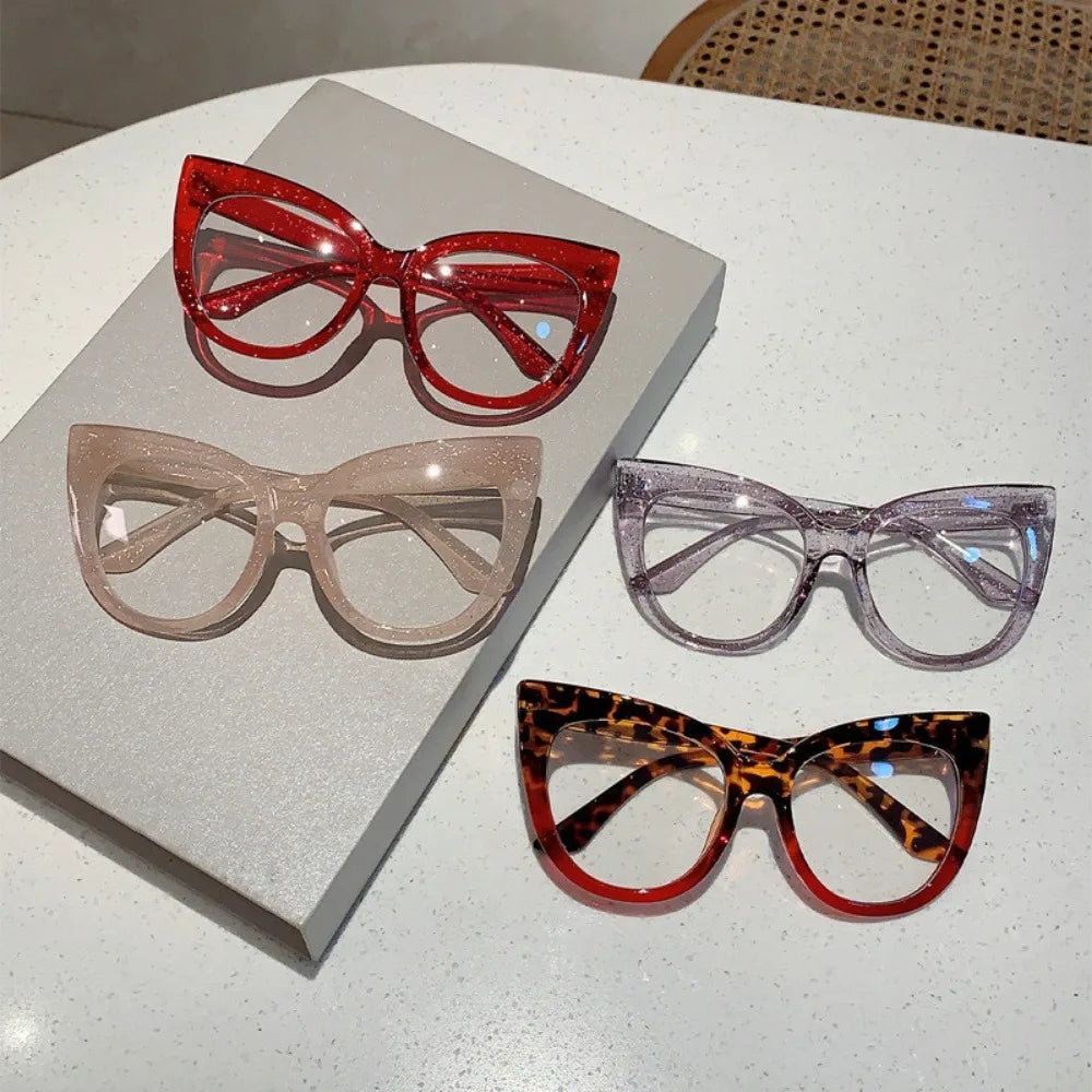 Cat Eye Anti Radiation Eyeglasses For Women Men Fashion Anti Blue Light UV400  Aesthetic Glasses Unisex Glass