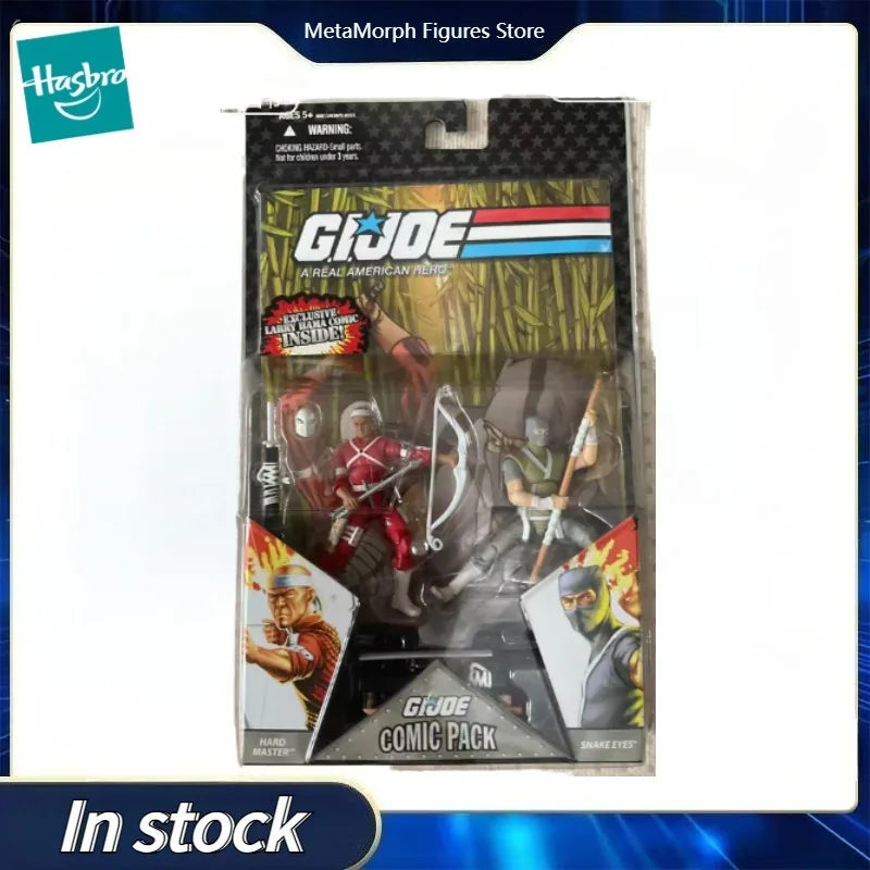Original Hasbro G.I. Joe A REAL AMERICAN HERO COMIC PACK HARO MASTER & SNAKE EYES Anime Figure Toy Collection Model