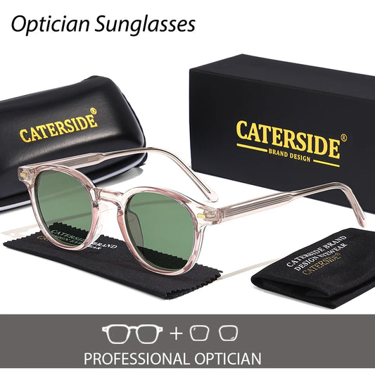 CATERSIDE Round Optical Sunglasses Men's Tr Frame Custom Prescription Sun Glasses Women's Retro Driving Fishing Punk Glasses