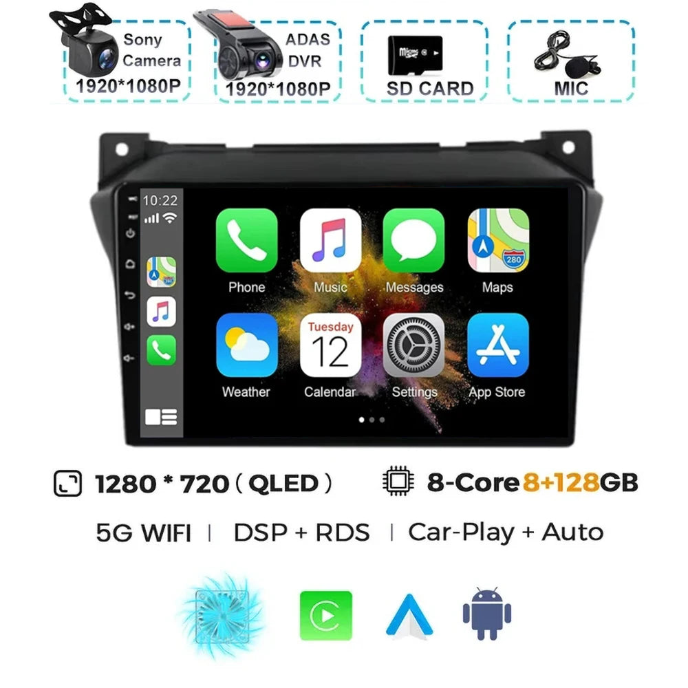 Android 15 Carplay Auto Car Radio For Suzuki Alto 2009 2010 2011 2012 2013 - 2017 Navigation GPS Multimedia Video Player Stere