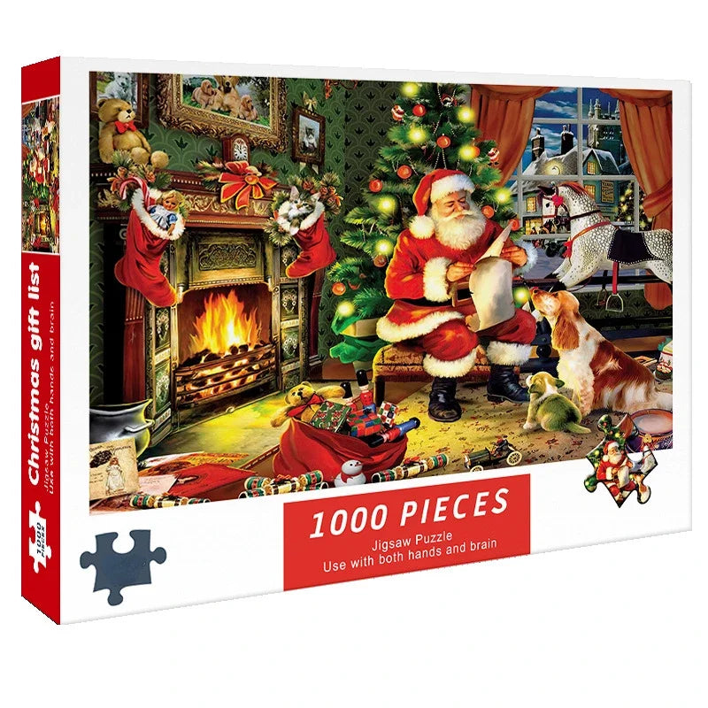 2024 Christmas 1000pieces Paper Jigsaw Puzzle Adult Jigsaw Family Gam Perfect for Festival 14+y Stress GameEducational Toys