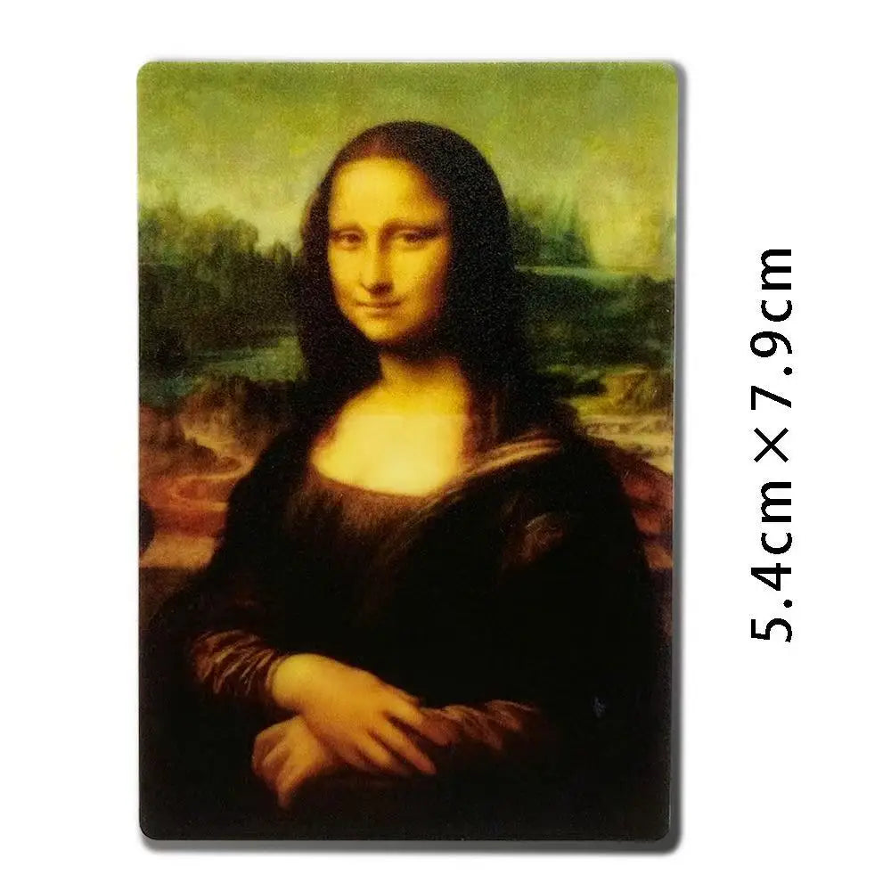 Van Gogh Starry Night, Mona Lisa Fridge Magnets - World Famous Paintings Art Refrigerator Magnets Set, Gift for Art Lovers