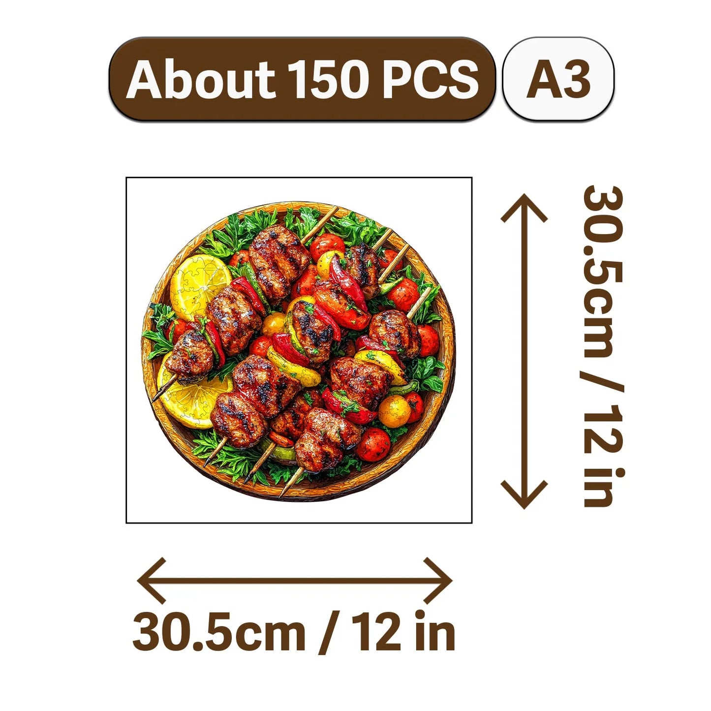 Gourmet Feast Theme Wooden Jigsaw Puzzle Wood Home Decor Painting Christmas and Halloween Gift Toy For Teen And Kid