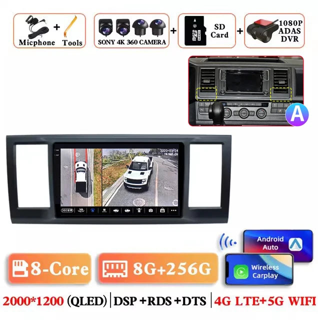 Android 16 Carplay autoradio for VW Volkswagen Caravelle 6 T6 2015-2020 lettore Video multimediale navigazione GPS Audio Stereo