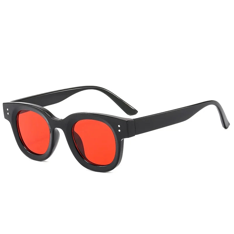 JNPCXI New Retro Square Sunglasses Women Fashion Leopard Blue Shades UV400 Men Trending Punk Rivets Sun Glasses