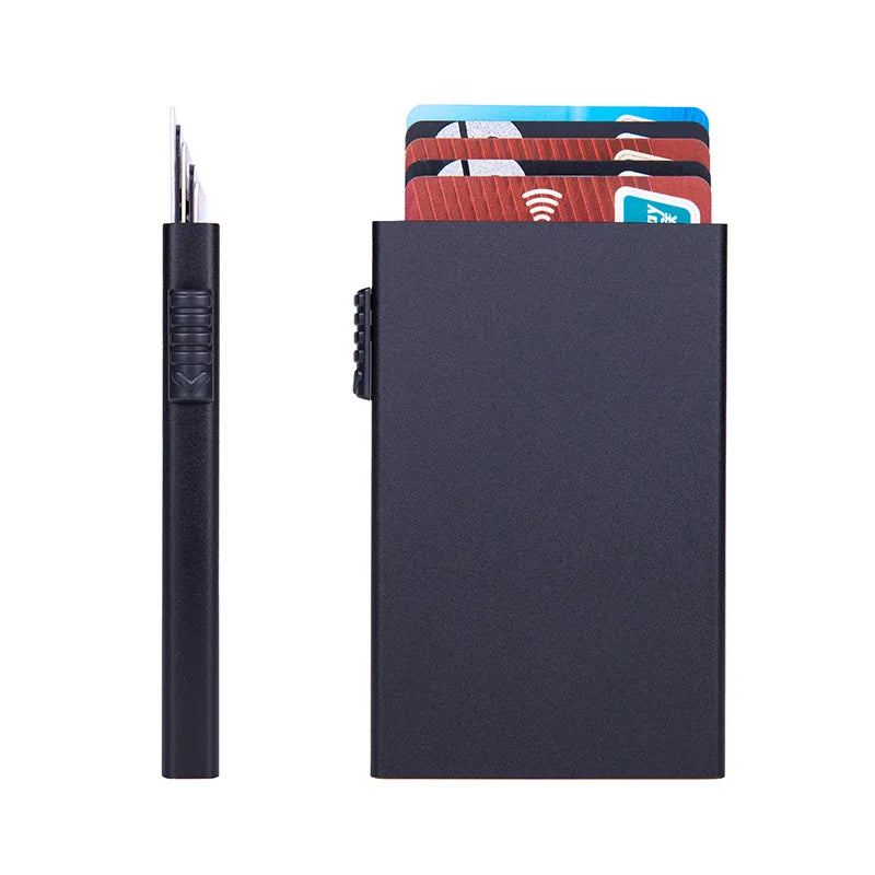Magic ID Bank Credit Card Holder Smart Wallet Unisex Popup Cardholder Case Metal