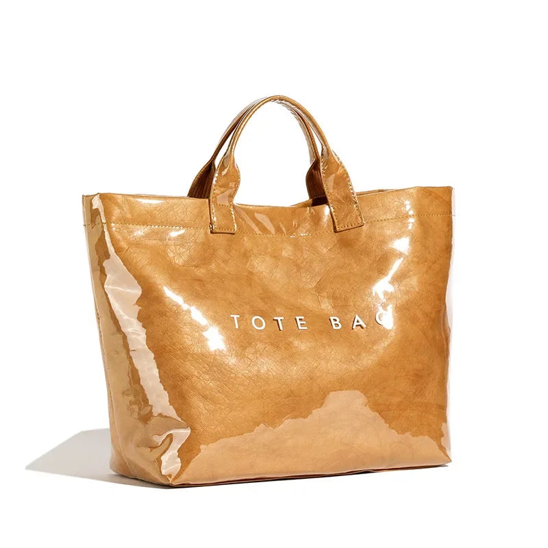 INS Popular Letter Prints Women's Tote Bags Large Capacity Transparent Jelly Bag PVC Waterproof Shopping Bag Designer Handbags