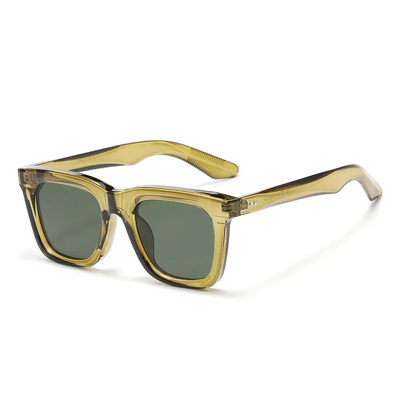 JNPCXI New Square Rivets Women Sunglasses Black Blue Shades Fashion Clear Lens Frame Men Sun Glasses UV400