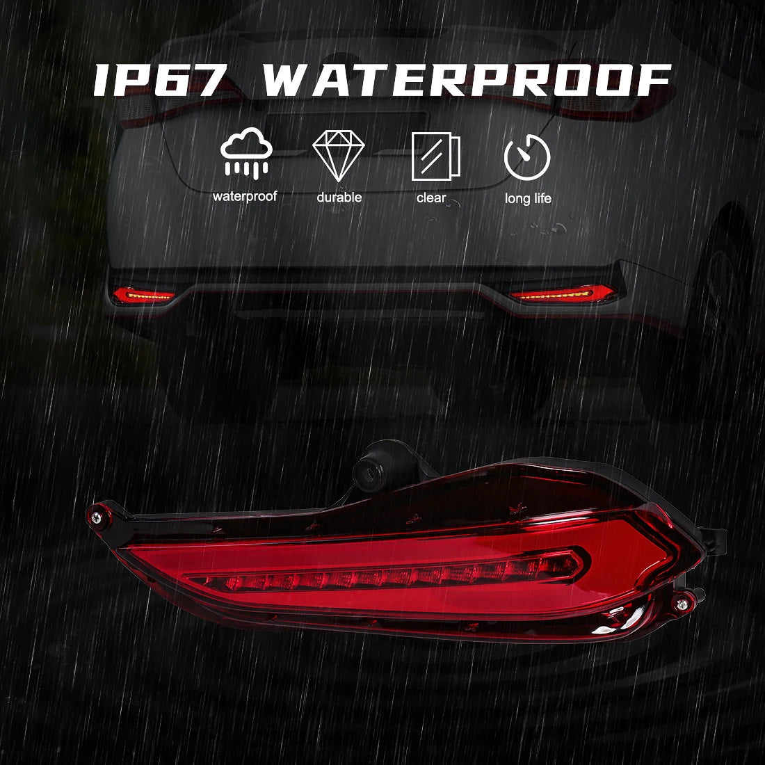For Toyota Vios 2019 For Yaris 2017 2018 2019 LED Rear Bumper Reflector Lights Running Brake Warning Dynamic Turn Signal Lamps