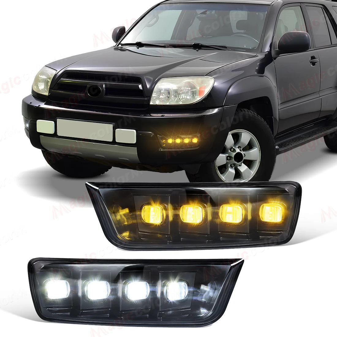 For Toyota 4Runner 4 Runner 2003 2004 2005 Led DRL Daytime Running Lights Fog Lamp Dynamic Turn Signal Daylights Car Accessories