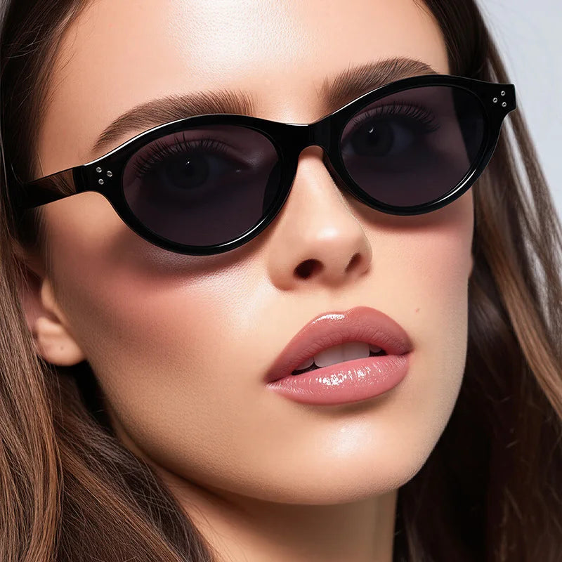 JNPCXI Retro Cat Eye Sunglasses Fashion Trendy Small Frame Sunglasses Punk Cat Eyes Sun Shade Sun Protection Glasses
