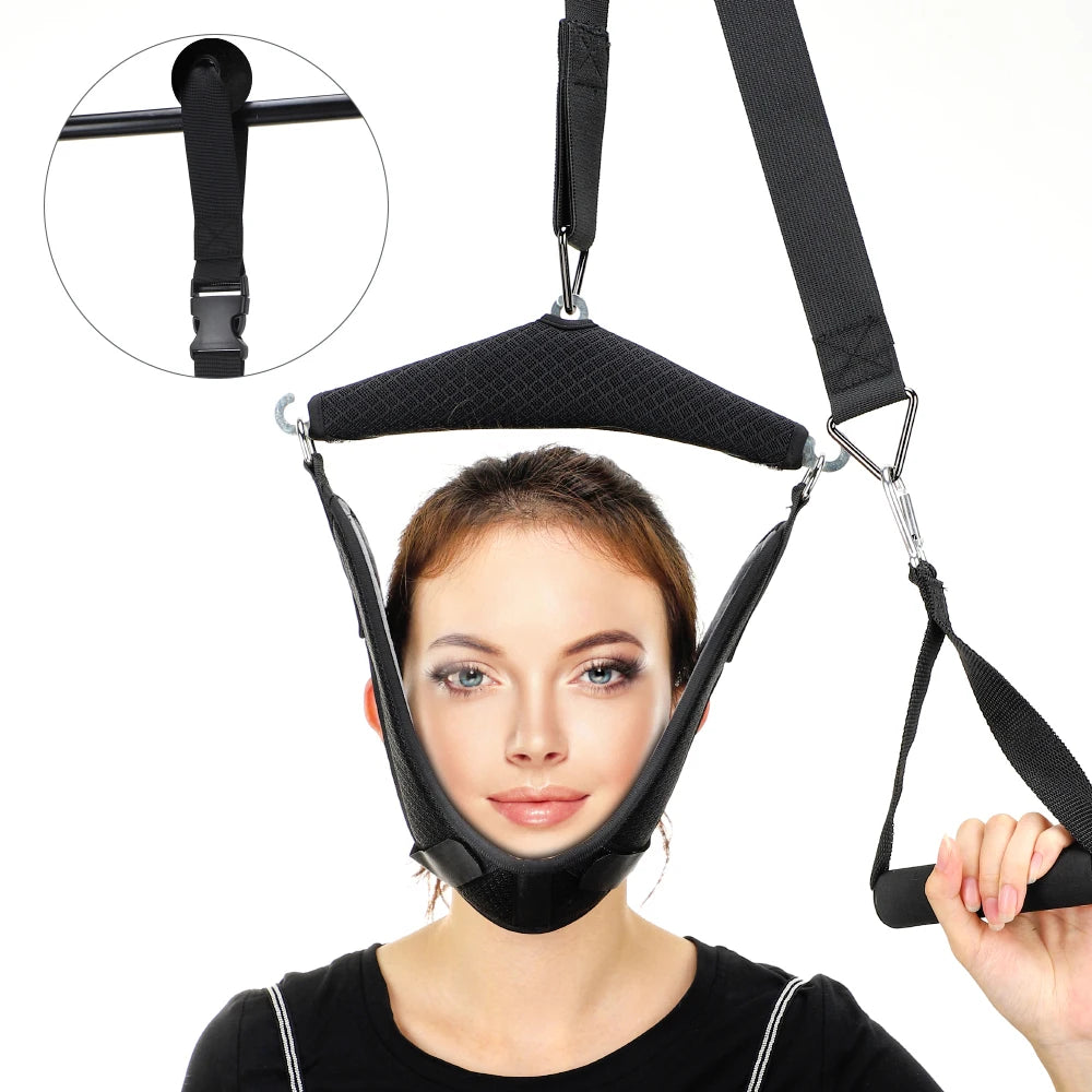 Hanging Chiropractic Tools Neck Harness Neck Stretcher Hanging Cervical Traction Device Adjustable Neck Orthosis Stretching Belt