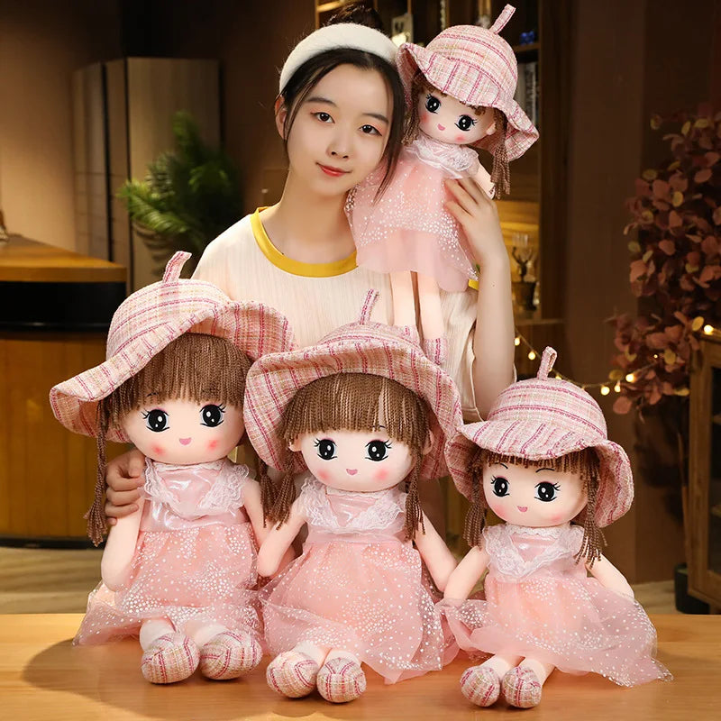 Cute Plush Girls Doll with Clothes Kid Girls Toys Stuffed Soft Cartoon Plush Toys Gift for Children Birthday Christmas present