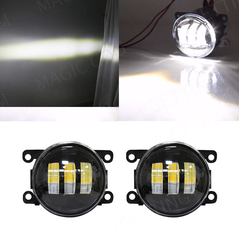 LED Fog Light For Citroen Ford Honda Suzuki Isuzu Mitsubishi Renault Auto Car Fog Lamp 8000LM 30W White Yellow 12V Waterproof