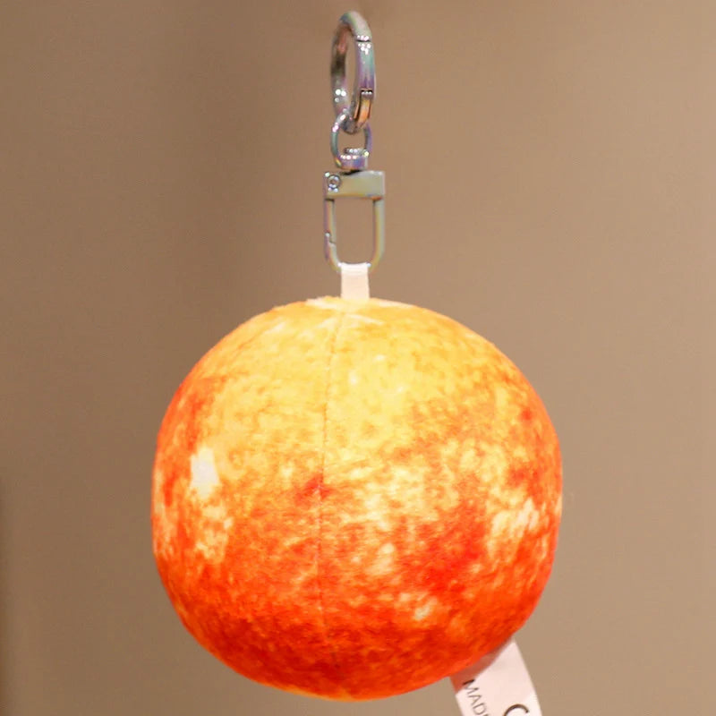 7.5cm Space Planet Plush Toy Simulation Earth Sun Moon Venus Mars Saturn Pendant Keychain Astronomy Enthusiasts' Collection