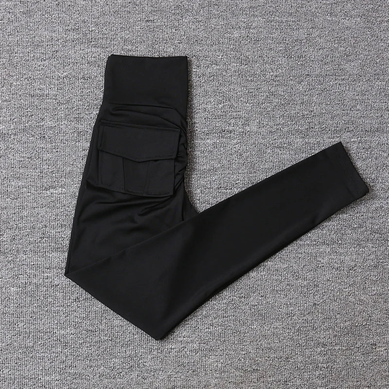 Women Sports Gym High Waist Fitness Yoga Leggings High Waist Sexy Hip Lifting Leggings Running Pants With Pockets