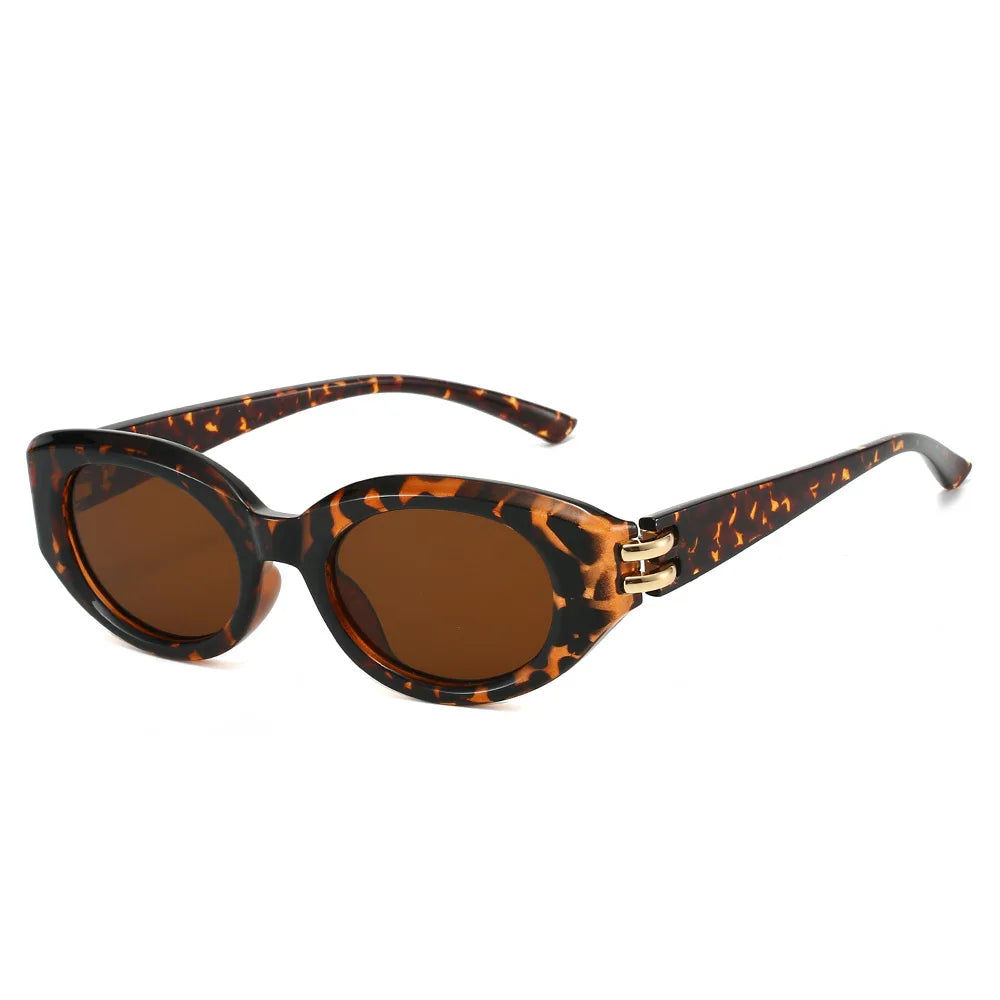 JNPCXI New Fashion Cat Eye Women Sunglasses Shades UV400 Retro Small Oval Black Men Outdoor Sun Glasses