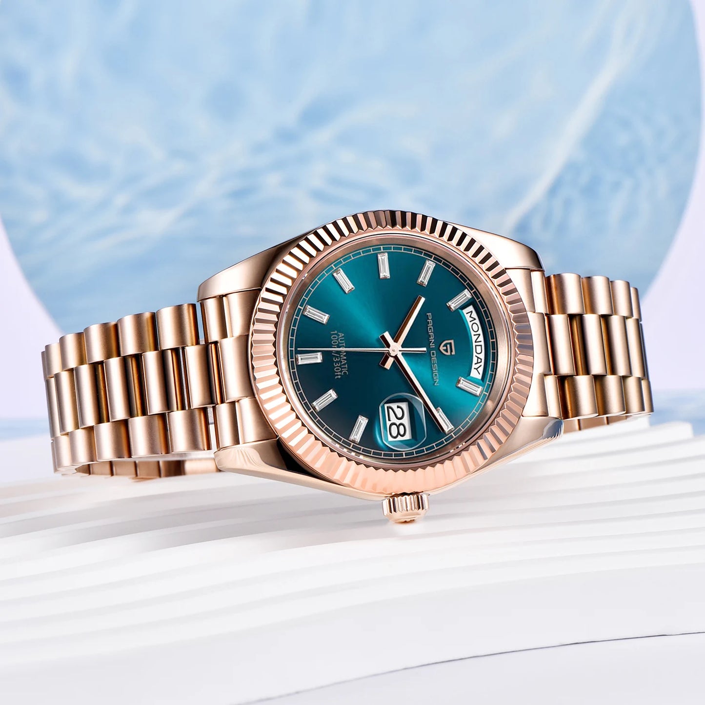 PAGANI DD36 Men's Watch Silver Ice Blue Luxury Automatic Mechanical Wristwatches