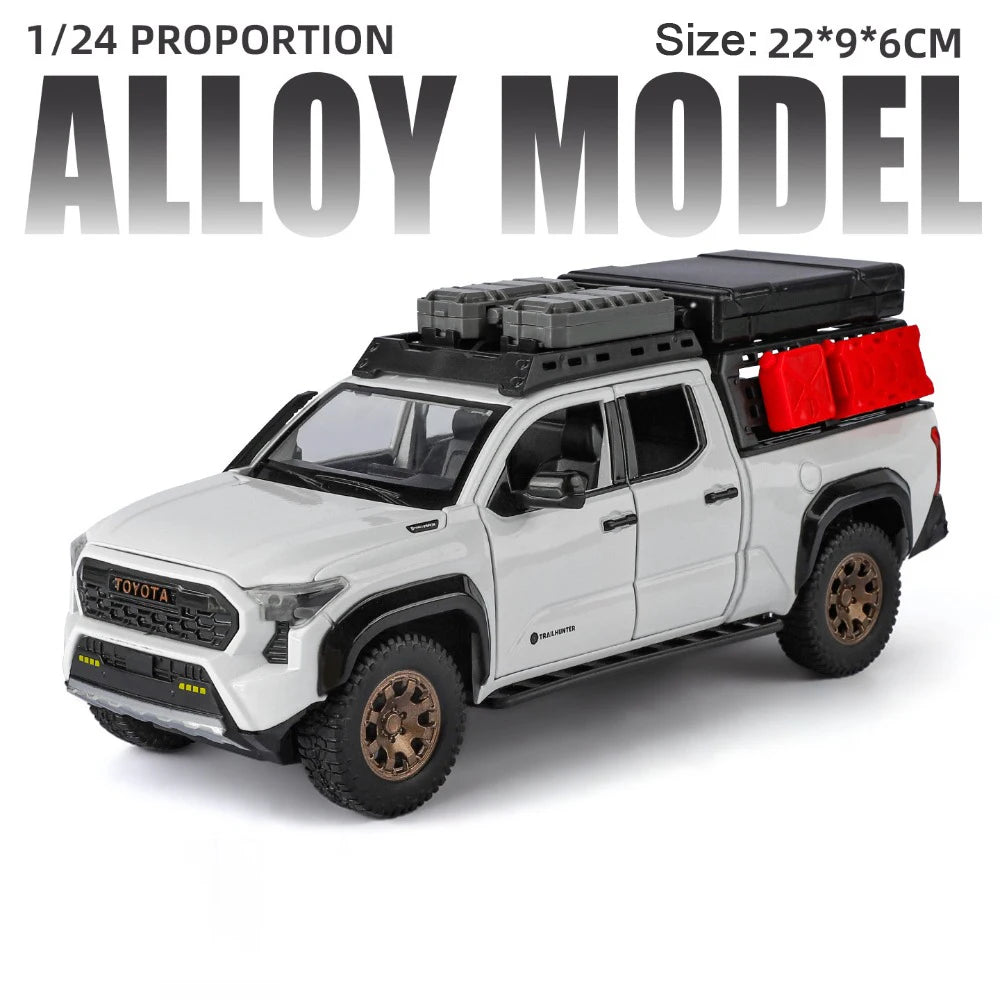 1:24 Tacoma Alloy Diecast Model Toys Cars Sound Light Pull Back Doors Opened Miniature Off-road Vehicles Decorations for Friends