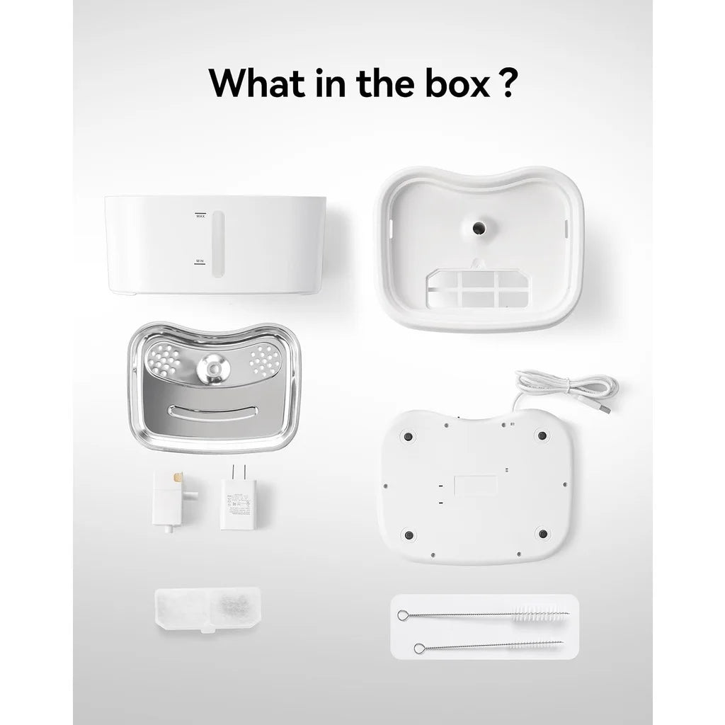 Cat Water Fountain w/APP Wireless Connected 84oz/2.5L Automatic Pet Water Tank