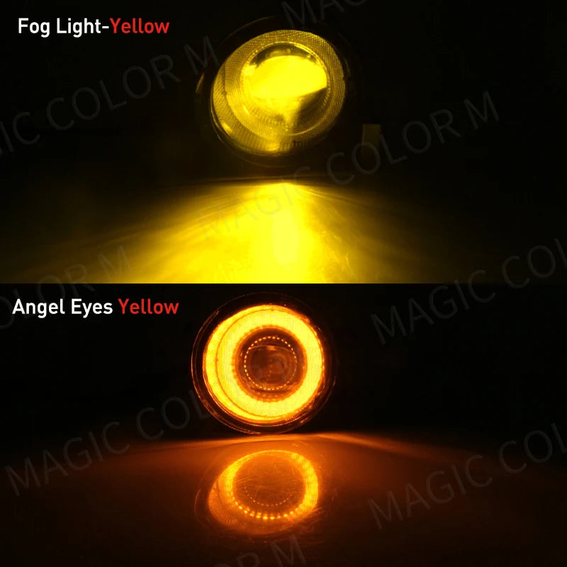 2 Pcs Angel Eye Fog Light For Toyota Highlander Kluger Avalon Prius C-HR CHR Estima 4Runner Car LED Len DRL Daytime Running Lamp